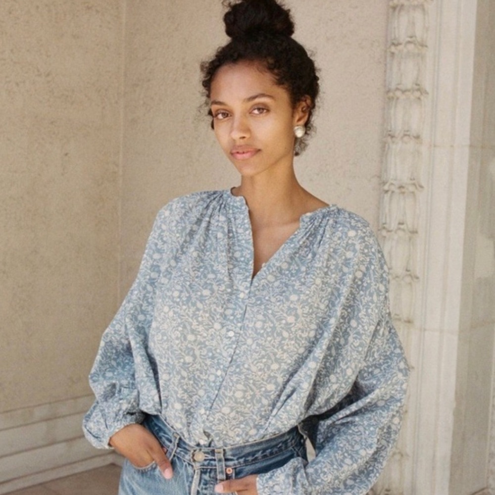 Doen Blue Floral Top